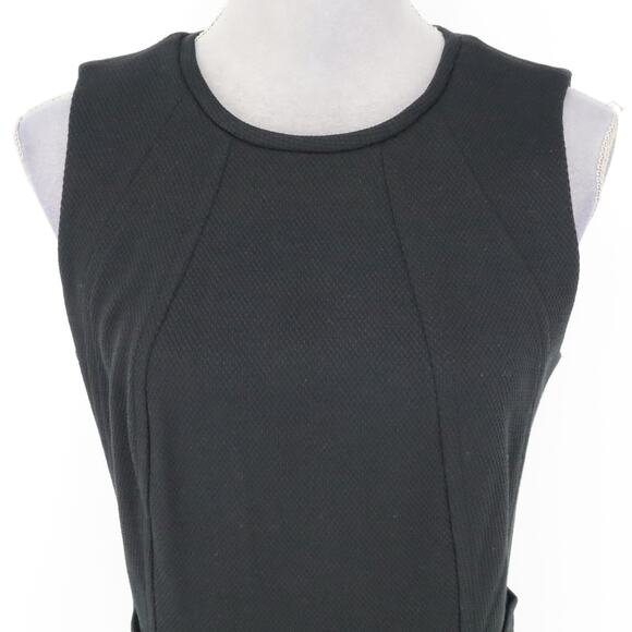 Loft Dress Womens 6 Black Ponte Knit Stretch Sheath Sleeveless Back Zip New - Picture 8 of 15